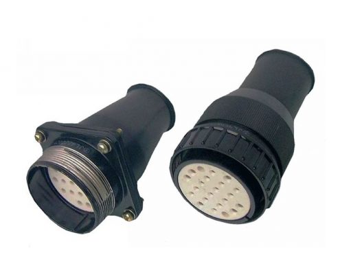 軌道交通連接器JL插頭&插座四孔法蘭焊接32芯直式公頭不帶針