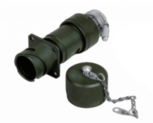 JL系列電連接器壓接直式92殼體4芯插座卡口連接4孔法蘭