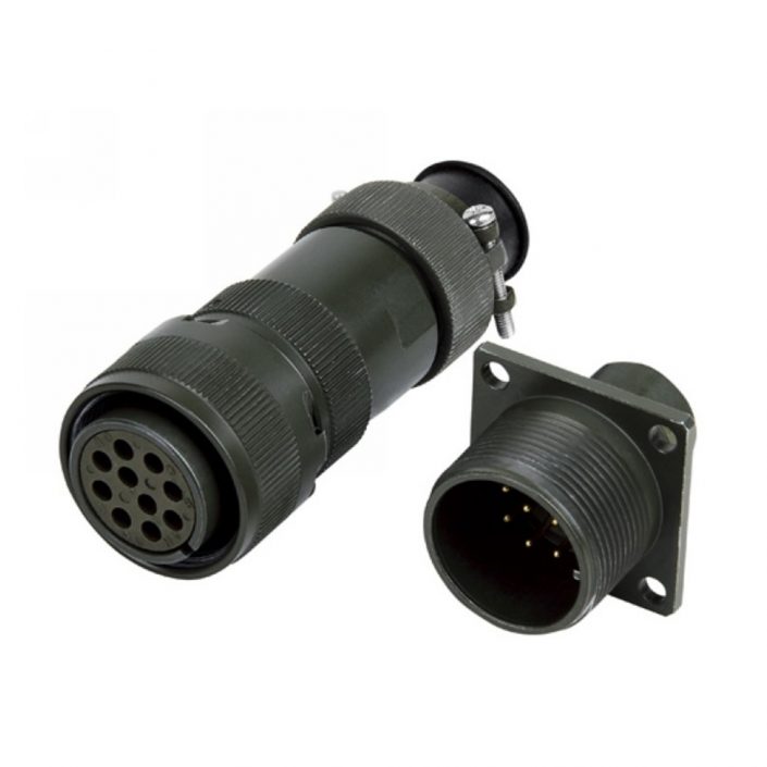 EB-418-6004 JY電連接器公母對接18殼體10芯直式螺紋連接插頭插座4孔法蘭