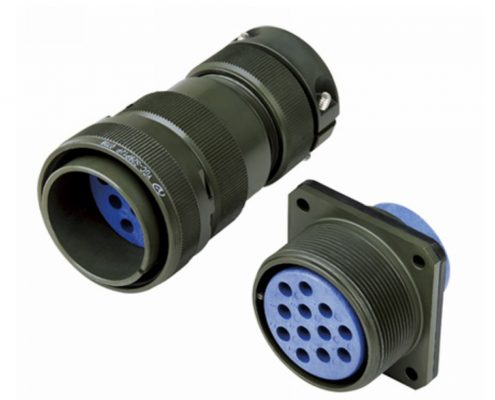 鐵路機車連接器插頭插座28殼體12芯4孔法蘭公母對接螺紋連接