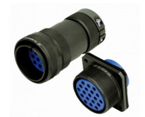 19芯圓形連接器JY系列32殼體插頭插座公母對接直式4孔法蘭螺紋連接