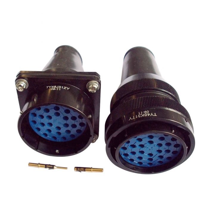 TY48航插TY系列48殼體31芯母插頭&公插座直式卡口連接面板安裝軌道交通連接器