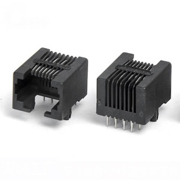 RJ45網絡插接口8P8C-90度黑色耐高溫網絡插座