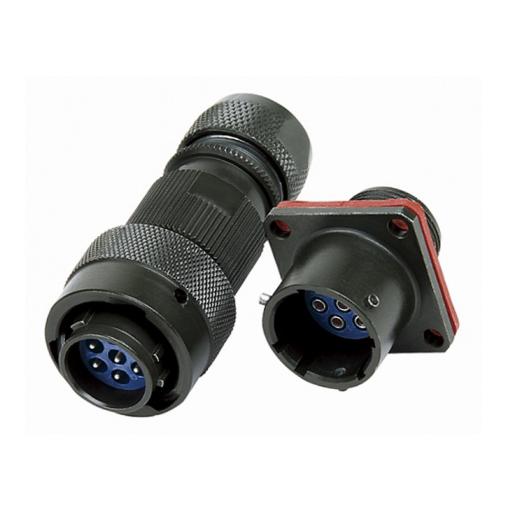 EB-704-1001 軌道交通電連接器QS系列7芯公母對接插頭插座4孔法蘭直式18殼體卡口連接連接器