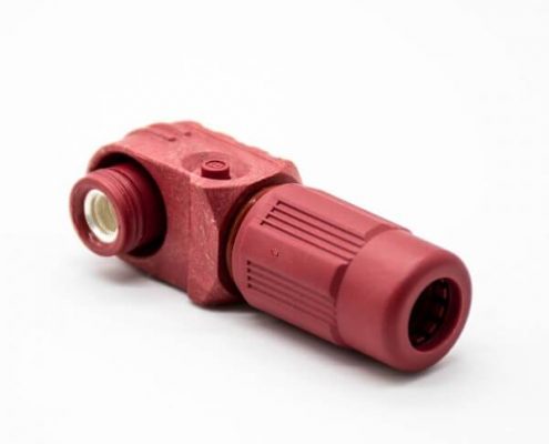 儲(chǔ)能連接器IP65 100A帶孔銅牌彎式6mm紅色插頭插座