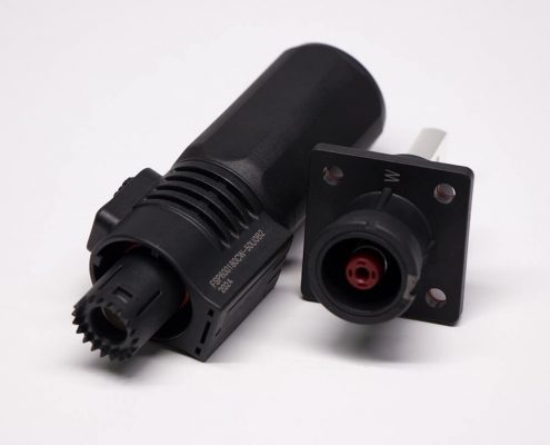 儲能電池連接器直式IP67防水150A銅牌對接8mm黑色插頭插座