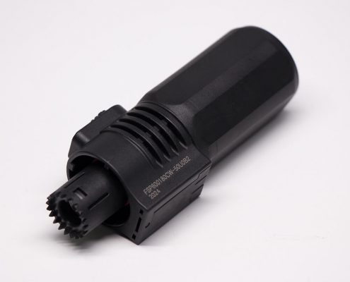 大電流防水連接器IP67黑色8mm 200A直式插頭插座對(duì)接款