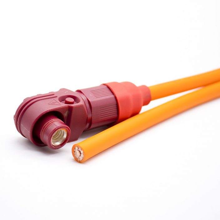 RHT-1P-8R-C25-R_1 儲(chǔ)能連接器IP67塑料紅色8mm單芯120A接線彎式插頭25平方線長(zhǎng)30CM