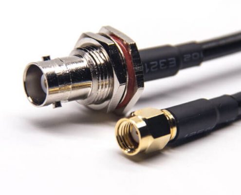 SMA轉BNC接口BNC直式母頭SMA直式公頭反極RF線材接RG223 RG58