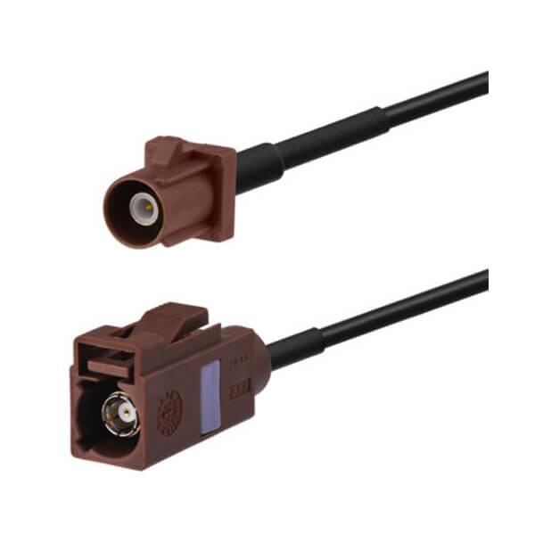 fakra-antenna-adapter-f-type-brown-male-to-female-pigtail-cablecar-antenna-extension-cable-1m Fakra連接器母頭轉(zhuǎn)公頭F型直式車載天線延長線1米