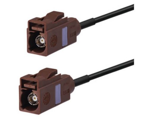 Fakra 產品汽車天線延長線F型棕色直式母轉母線材2米