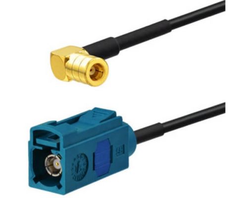 Fakra Z型直式母頭轉(zhuǎn)SMB彎式母頭汽車天線延長線15厘米