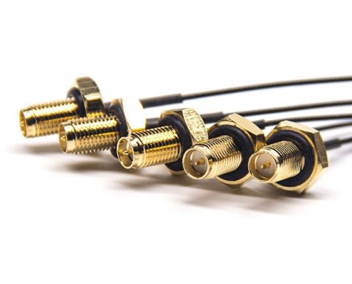 rf同軸線1.37黑色接雙頭防水SMA母頭公針轉(zhuǎn)IPEX端子