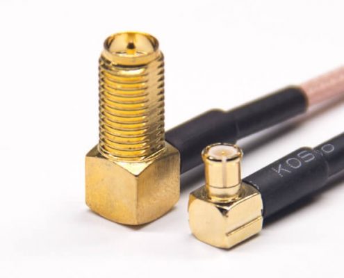 SMA線彎式反極母頭轉(zhuǎn)MCX彎式公頭線材接RG316