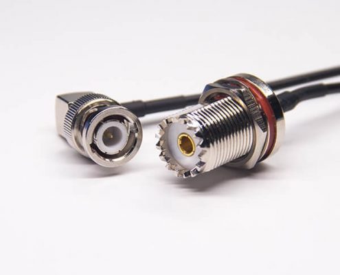 射頻線UHF母頭防水轉(zhuǎn)彎式bnc公頭接RG174線材