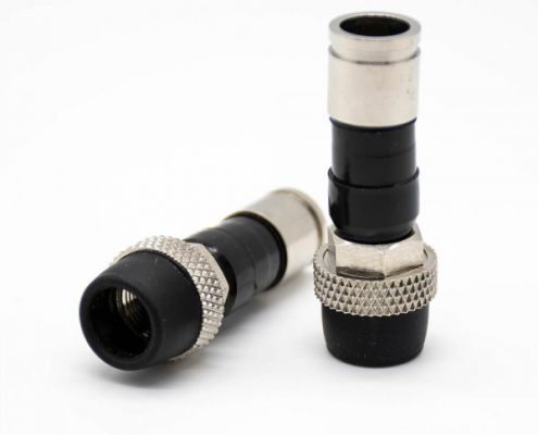 f頭同軸連接器公頭直式標(biāo)準75Ω接線壓縮防塵接RG6