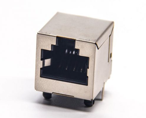 rj45接口直式母座DIP式接PCB板帶屏蔽插座8p8c