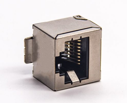 rj45屏蔽插座直式smt貼板式接PCB板不帶燈