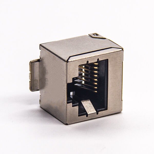 rj45屏蔽插座直式smt貼板式接PCB板不帶燈