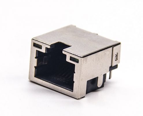 rj45座屏蔽網(wǎng)絡(luò)插座彎式沉板插PCB板帶燈