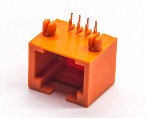 rj45網(wǎng)絡(luò)插座彎式插板橙色全塑外殼8p8c插板非屏蔽