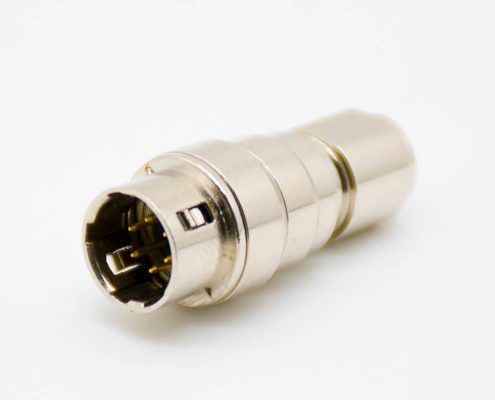 6芯直公插頭浮動對接式焊杯HR10系列微型推拉自鎖連接器