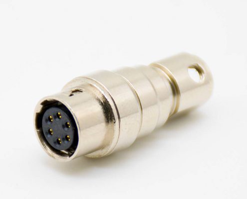 廣瀨HRS6芯浮動母插座對接式直式焊杯HR10系列微型推拉自鎖連接器